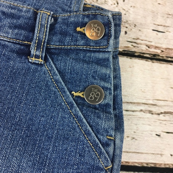 Children’s Place Denim Overalls Shorts Jean Sz 12 - Picture 4 of 10